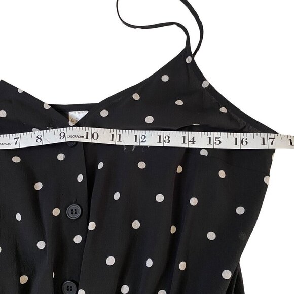 H&M Black & White Polka Dot Jumpsuit Wide Leg Elastic Waist Women's Size 8 - Picture 4 of 8